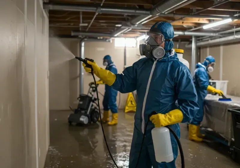 Basement Sanitization and Antimicrobial Treatment process in Pompton Lakes, NJ